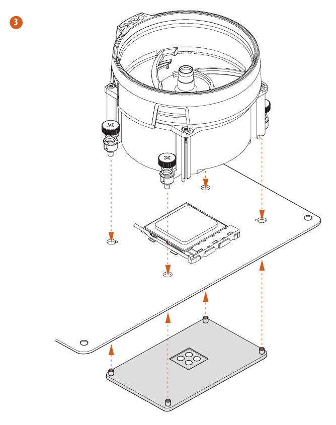 ASROCK - B550M Pro4 - Installing the CPU Fan and Heatsink - Step 4 Installing the CPU Fan and Heatsink - Step 4