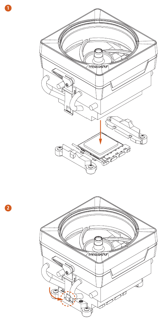 ASROCK - B550M Pro4 - Installing the CPU Fan and Heatsink - Step 6 Installing the CPU Fan and Heatsink - Step 6
