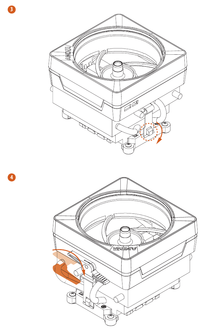 ASROCK - B550M Pro4 - Installing the CPU Fan and Heatsink - Step 7 Installing the CPU Fan and Heatsink - Step 7