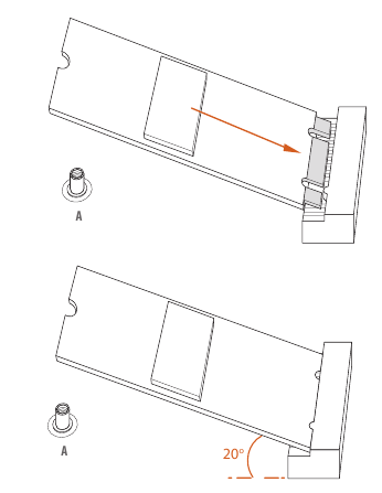 ASROCK - B550M Pro4 - Installing the M.2_SSD (NGFF) Module - Step 2 Installing the M.2_SSD (NGFF) Module - Step 2