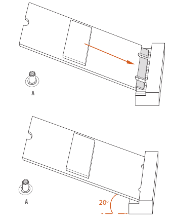 ASROCK - B550M Pro4 - Installing the M.2_SSD (NGFF) Module - Step 4 Installing the M.2_SSD (NGFF) Module - Step 4