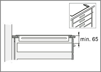 Siemens - iQ100 EU AGA Series - Installation above a drawer Installation above a drawer