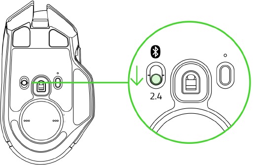 RAZER - BASILISK V3 PRO - Connecting Via HyperSpeed Wireless Mode - Step 2 Connecting Via HyperSpeed Wireless Mode - Step 2