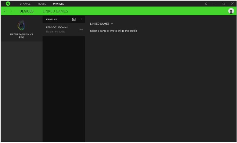 RAZER - BASILISK V3 PRO - PROFILES CUSTOMIZING TAB - Devices PROFILES CUSTOMIZING TAB - Devices
