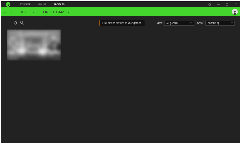 RAZER - BASILISK V3 PRO - PROFILES CUSTOMIZING TAB - Linked Games PROFILES CUSTOMIZING TAB - Linked Games