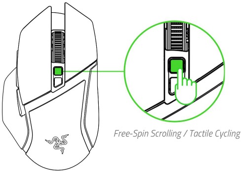 RAZER - BASILISK V3 PRO - USING YOUR DEVICE - SWITCHING SCROLL MODES USING YOUR DEVICE - SWITCHING SCROLL MODES