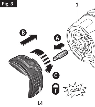Bosch - GSR12V-140FC - Mounting and Removing Adapters - Step 1 Mounting and Removing Adapters - Step 1