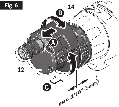 Bosch - GSR12V-140FC - Using Offset Adapter Using Offset Adapter