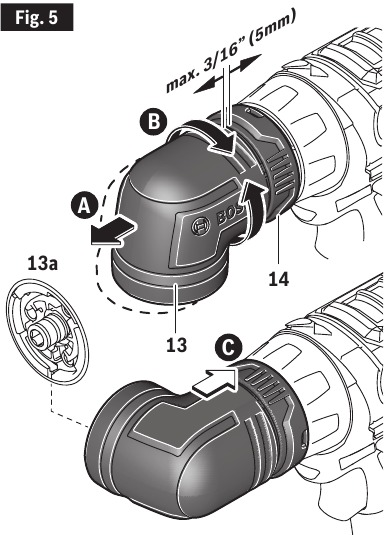 Bosch - GSR12V-140FC - Using Right Angle Adapter Using Right Angle Adapter