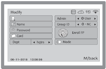 Nice - C2 PRO - ENROLL USERS - MODIFYING USER ENROLL USERS - MODIFYING USER