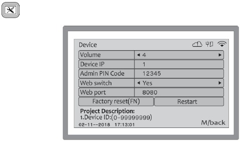 Nice - C2 PRO - SETTING - DEVICE MENU SETTING - DEVICE MENU