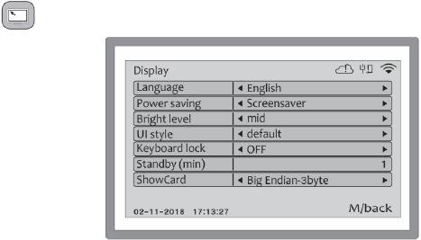 Nice - C2 PRO - SETTING - DISPLAY MENU SETTING - DISPLAY MENU