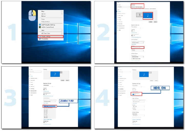 AOC - Q27G4XN - Setup - Turning on the HDR Setup - Turning on the HDR