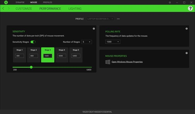 Razer - DEATHADDER ESSENTIAL - MOUSE TAB - Peformance MOUSE TAB - Peformance