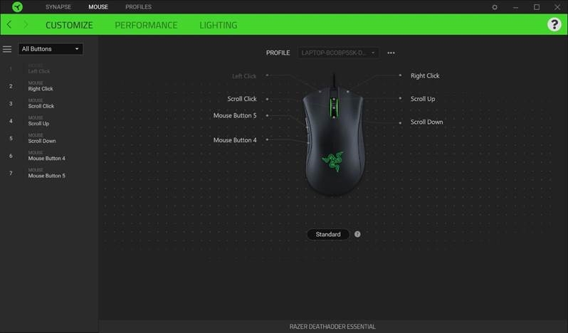 Razer - DEATHADDER ESSENTIAL - MOUSE TAB - Sidebar - Step 1 MOUSE TAB - Sidebar - Step 1