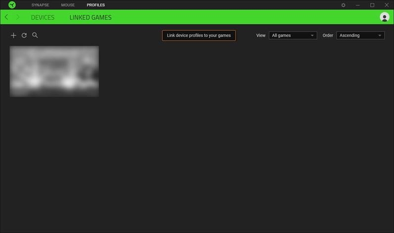 Razer - DEATHADDER ESSENTIAL - PROFILES TAB - Linked games PROFILES TAB - Linked games