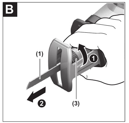 Bosch - Professional GSA 18V-LI C - Removing the Saw Blade Removing the Saw Blade