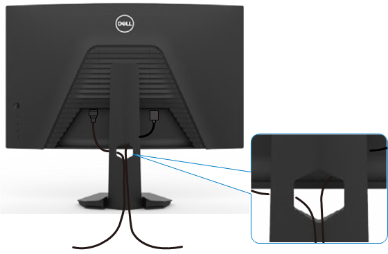 Dell - S2722DGM - Organizing the cables Organizing the cables