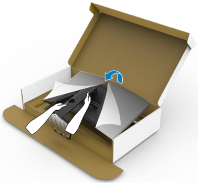 Dell - S2722DGM - To attach the monitor stand - Step 4 To attach the monitor stand - Step 4