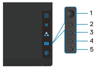 Dell - S2722DGM - Using the rear-panel controls - Part 1 Using the rear-panel controls - Part 1