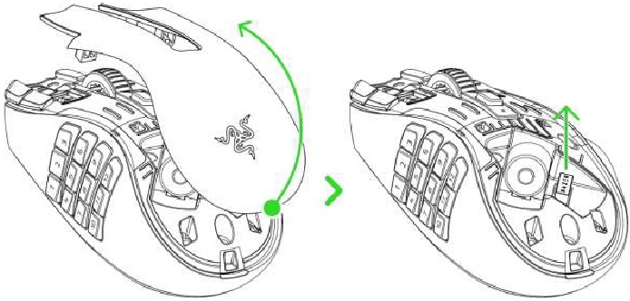 Razer - NAGA V2 HYPERSPEED - Connecting Via HyperSpeed Wireless mode - Step 1 Connecting Via HyperSpeed Wireless mode - Step 1