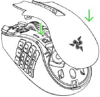 Razer - NAGA V2 HYPERSPEED - Inserting a Battery - Step 2 Inserting a Battery - Step 2