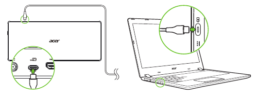 Acer - M501 - Using the dock - Step 2 Using the dock - Step 2