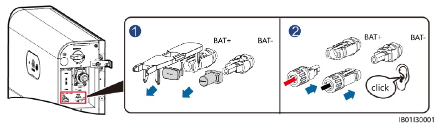 Huawei - LUNA2000-(5-30)-S0 - Installing DC Input Power Cables Installing DC Input Power Cables