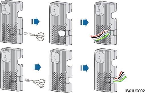 Huawei - LUNA2000-(5-30)-S0 - Routing Cables Out of the Cable Hole Routing Cables Out of the Cable Hole