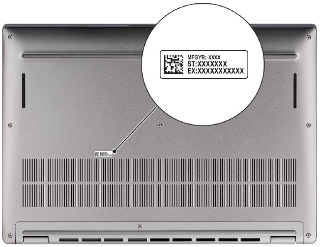 Dell - Latitude 7640 - Views of the Product - Service Tag Location Views of the Product - Service Tag Location