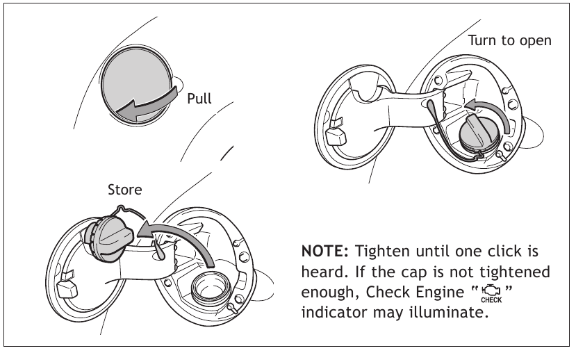 Toyota - TUNDRA 2011 - Fuel tank door release and cap Fuel tank door release and cap
