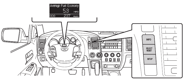 Toyota - TUNDRA 2011 - Multi-information display (if equipped) Multi-information display (if equipped)