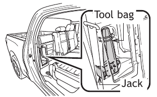 Toyota - TUNDRA 2011 - Spare tire & tools - CrewMax models Spare tire & tools - CrewMax models