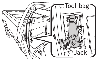 Toyota - TUNDRA 2011 - Spare tire & tools - Regular cab models Spare tire & tools - Regular cab models