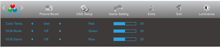 AOC - G2490VX - OSD Setting - Color Setup OSD Setting - Color Setup