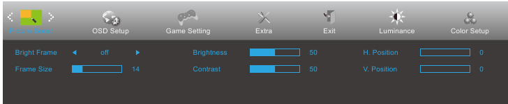 AOC - G2490VX - OSD Setting - Picture Boost OSD Setting - Picture Boost