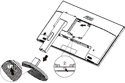 AOC - G2490VX - Setup Stand & Base - Remove Setup Stand & Base - Remove