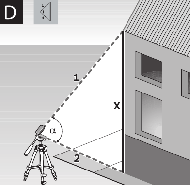 Bosch - GLM80 - Double indirect height measurement Double indirect height measurement