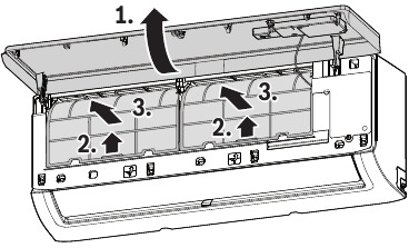 Bosch - Climate 4000i CL4000iU W 26 E - Cleaning the air filter Cleaning the air filter