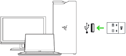 Razer - BASILISK ULTIMATE - Using the USB Wireless Dongle - Step 1 Using the USB Wireless Dongle - Step 1