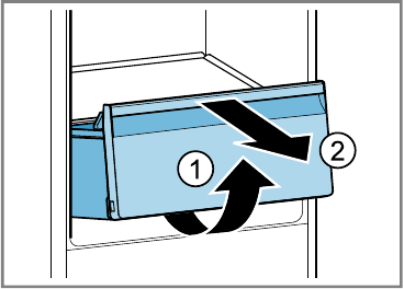 Bosch - KGN Series - Removing parts - Removing fruit & vegetable drawer Removing parts - Removing fruit & vegetable drawer