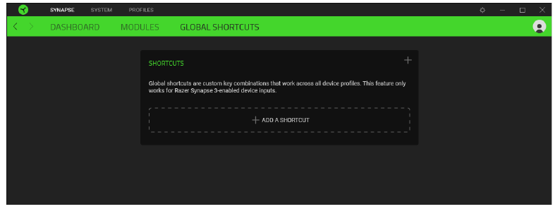 RAZER - BLACKWIDOW V3 - Global Shortcuts Global Shortcuts