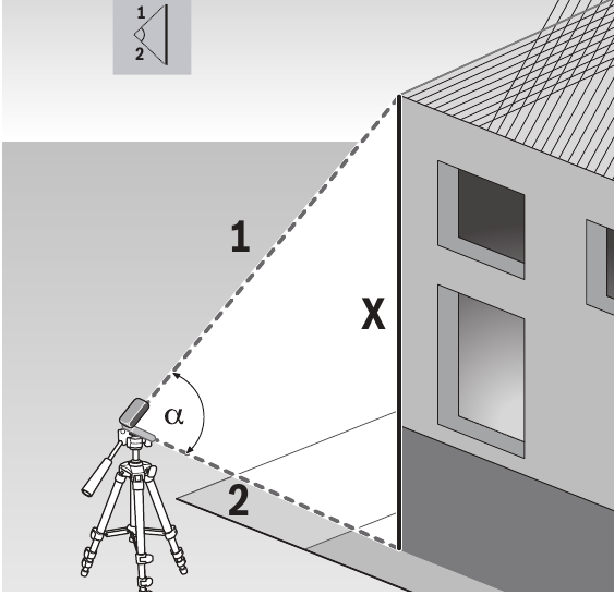 Bosch - GLM400C - Indirect Distance Measurement - Step 2 Indirect Distance Measurement - Step 2