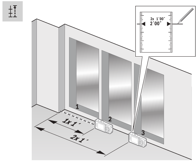 Bosch - GLM400C - Stake out function Stake out function