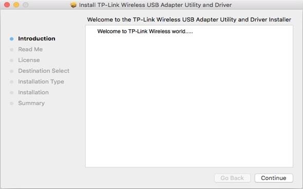 TP-Link - Archer T4U - Mac OS X - Install Driver and Utility - Step 2 Mac OS X - Install Driver and Utility - Step 2