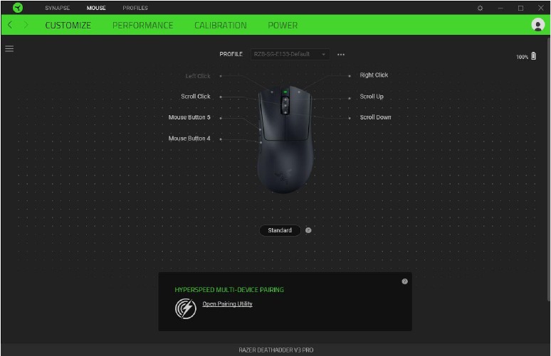 Razer - DEATHADDER V3 PRO - Mouse Tab - Part 1 - Customize Mouse Tab - Part 1 - Customize