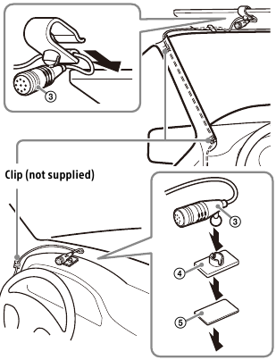 Sony - XAV-AX3200 - Installing the microphone Installing the microphone