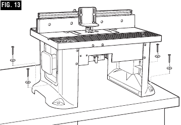 Bosch - RA1181 - MOUNTING THE PRODUCT TO A WORK SURFACE - Example 1 MOUNTING THE PRODUCT TO A WORK SURFACE - Example 1