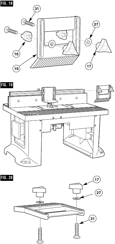 Bosch - RA1181 - Product Operation - ASSEMBLING THE FEATHERBOARDS Product Operation - ASSEMBLING THE FEATHERBOARDS