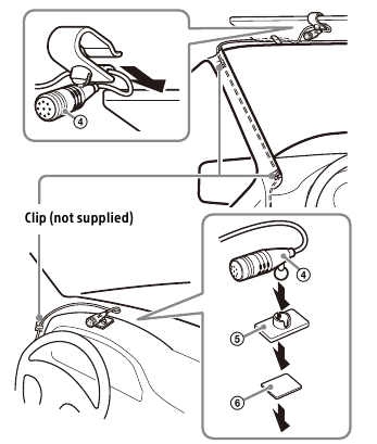 Sony - XAV-AX4000 - Installing the microphone Installing the microphone